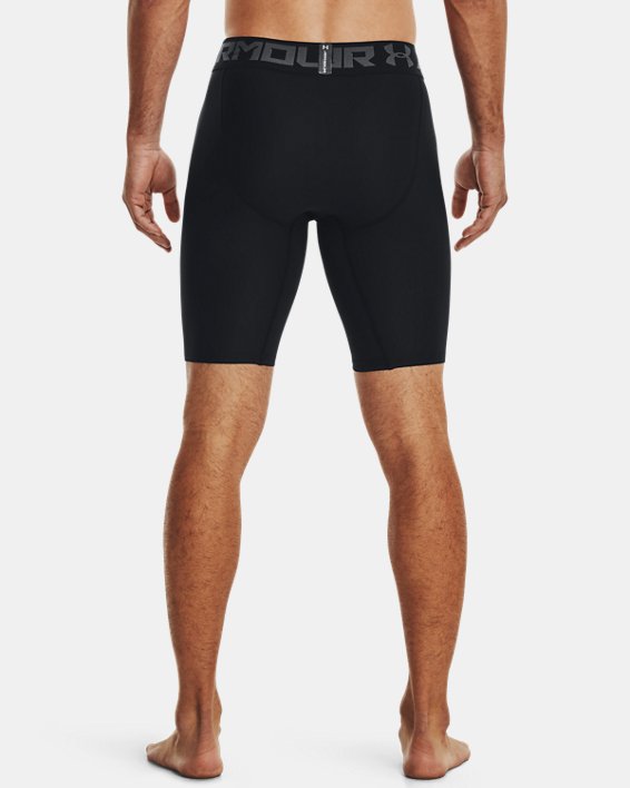 Men's HeatGear® Armour Long Compression Shorts, Black, pdpMainDesktop image number 2